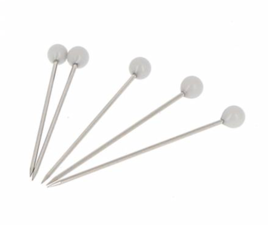 Glass Head Pins | Bohin | 1 3/16in | Pearl Grey