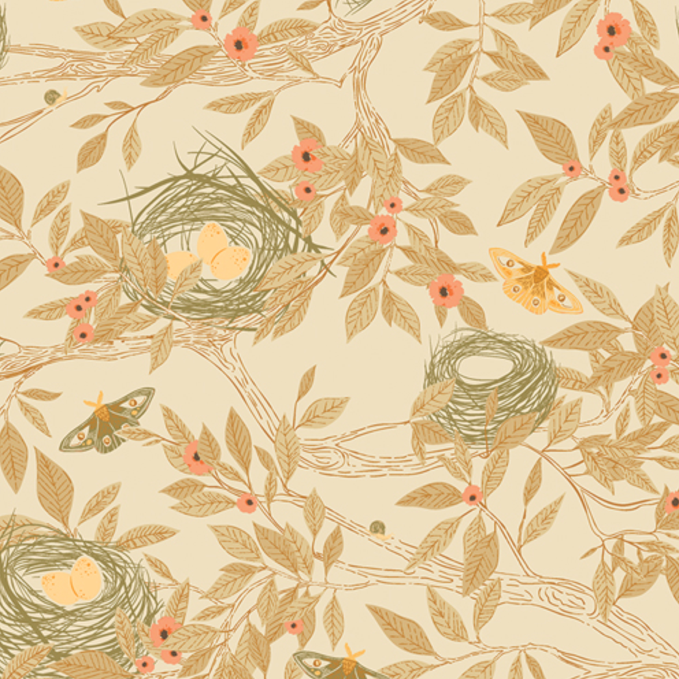 Nesting Garden Ivory | Flannel