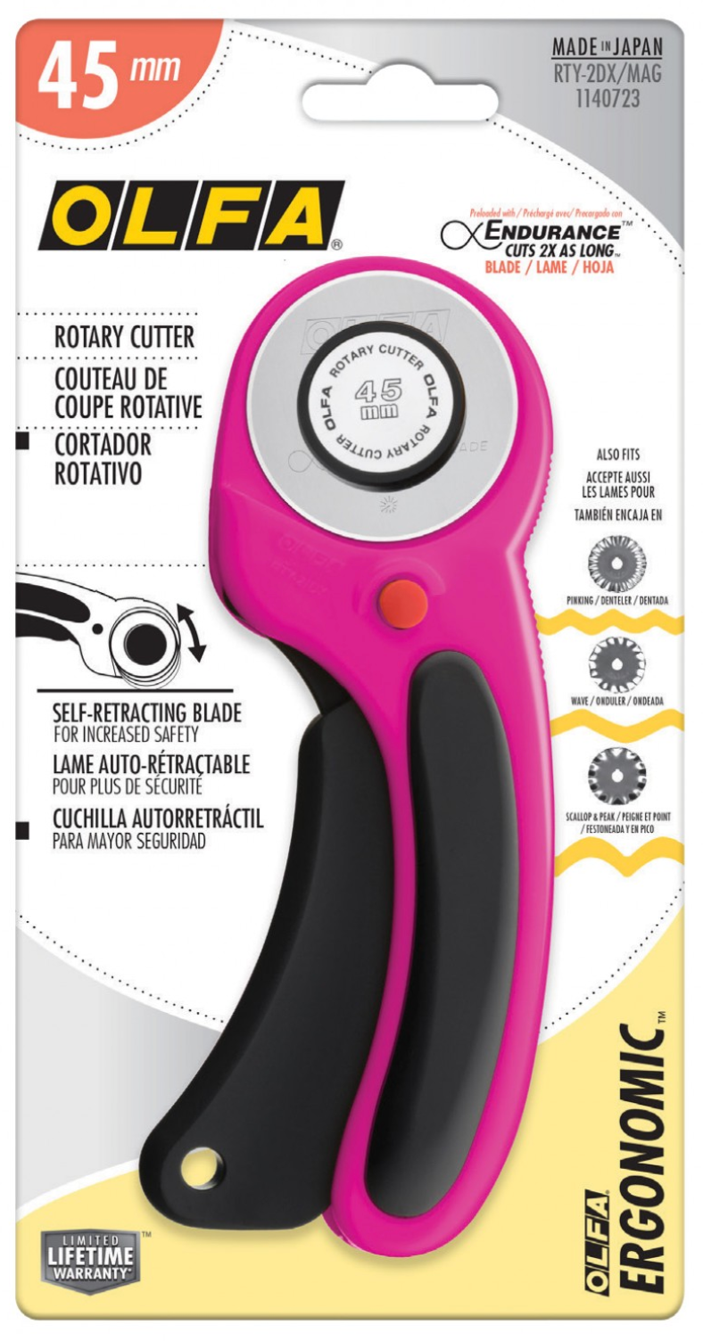 45mm Ergonomic Rotary Cutter Magenta | Olfa