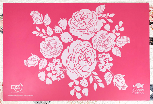 Dual Side Pink Poppie Cotton Cutting Mat | Quilter's Select | 22in x 34in