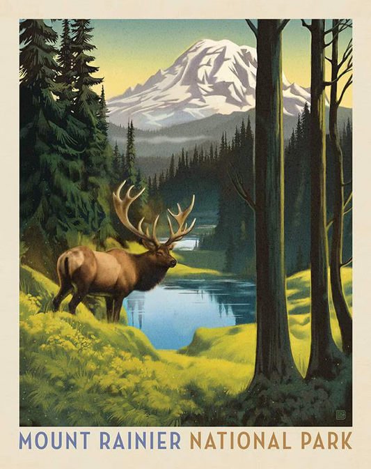 National Parks Poster Mount Rainier National Park | Riley and Blake Designs