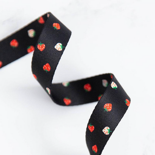 Mini Berry In Black Webbing | 1"