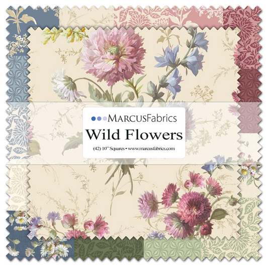 10in Squares, Wild Flowers, 42pcs
