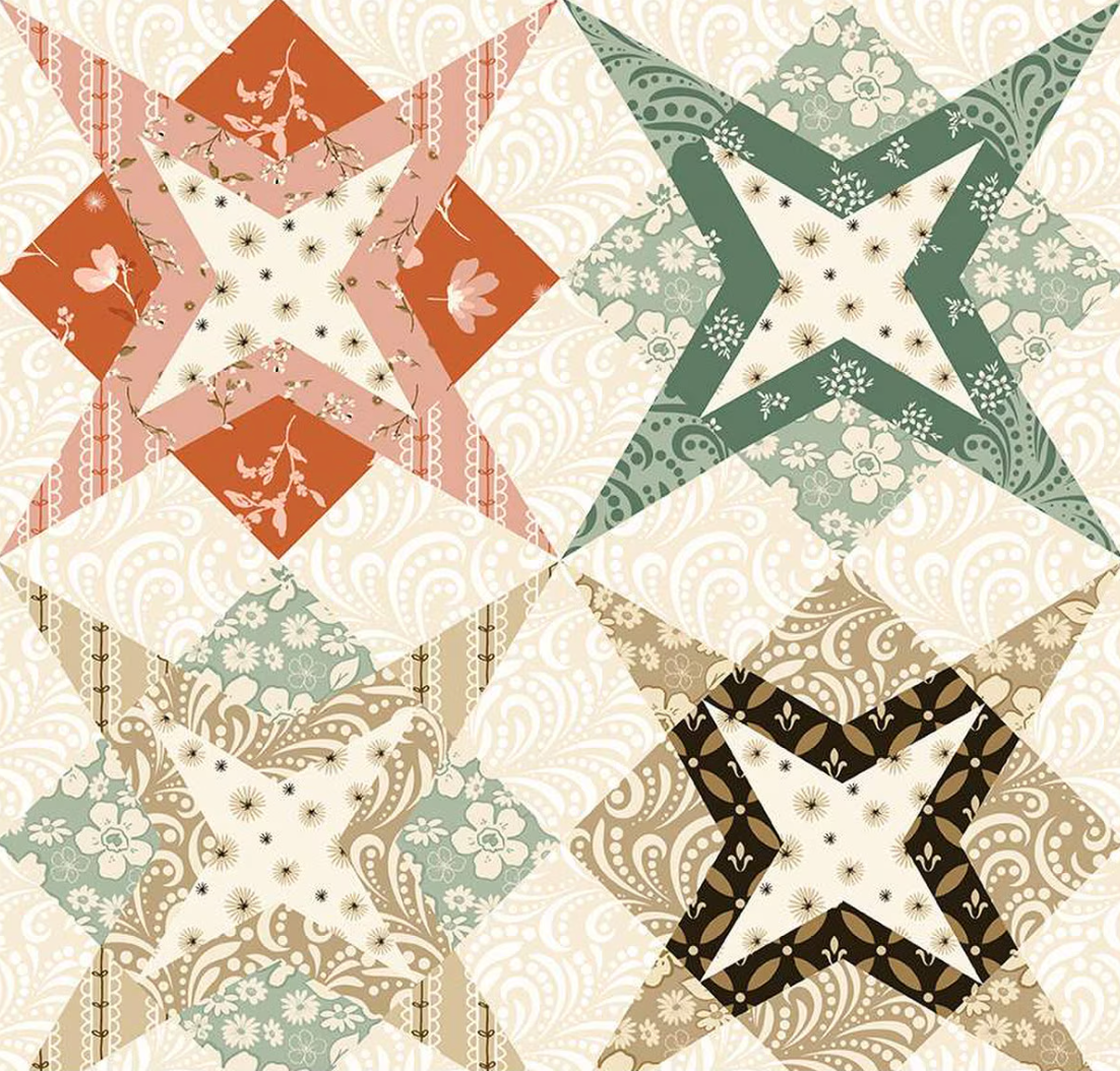 Star Cheater Print Multi | Morning Latte | Riley and Blake Designs