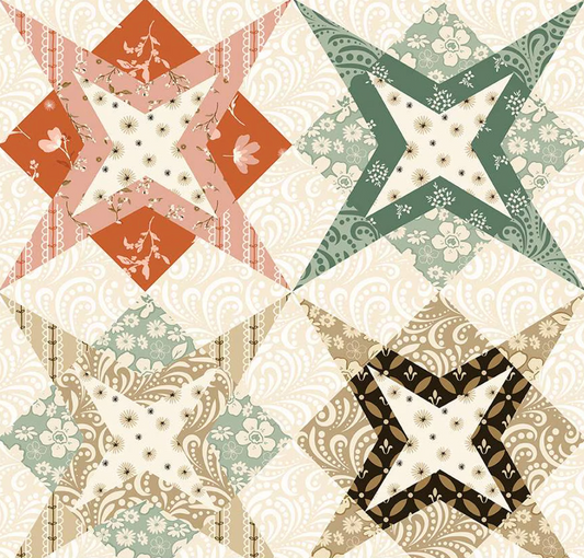 Star Cheater Print Multi | Morning Latte | Riley and Blake Designs