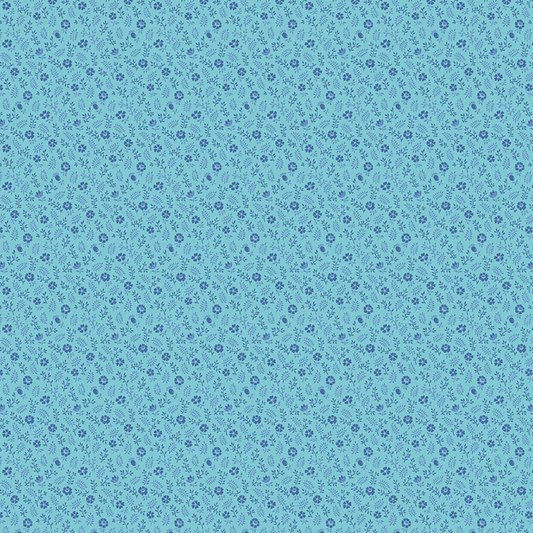Blue floral pattern on a blue background