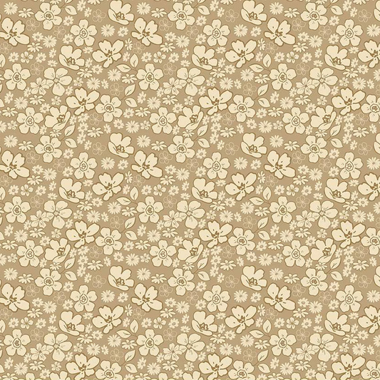 Tonal Floral Camel | Morning Latte | Riley and Blake Designs