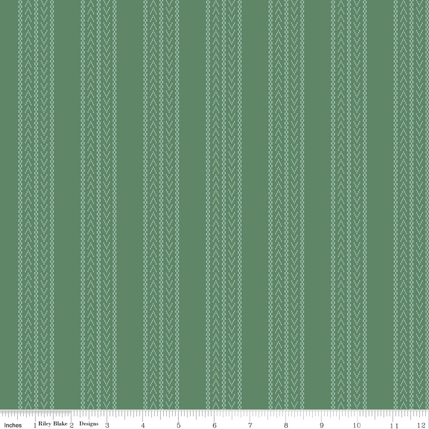 PRE-ORDER | Evergreen Stripe WN18961 Woven | Riley & Blake Designs
