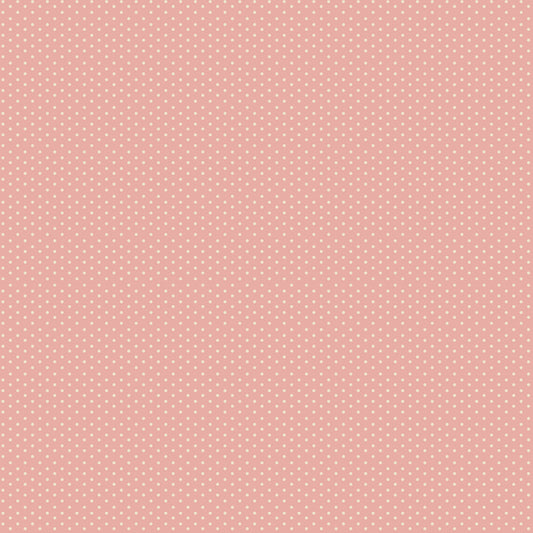 Coral WN18962 woven fabric with tiny cream details on a coral-pink ground