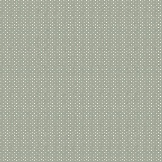 Lichen WN18962 woven fabric with tiny cream details on a gray-green ground