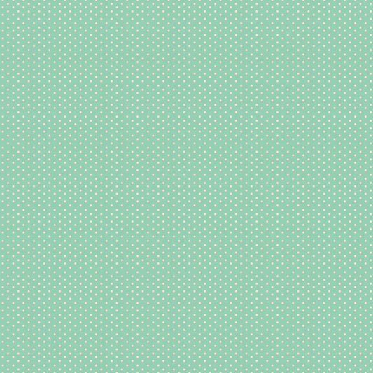 Mint WN18962 woven fabric with tiny cream details on a mint-green ground