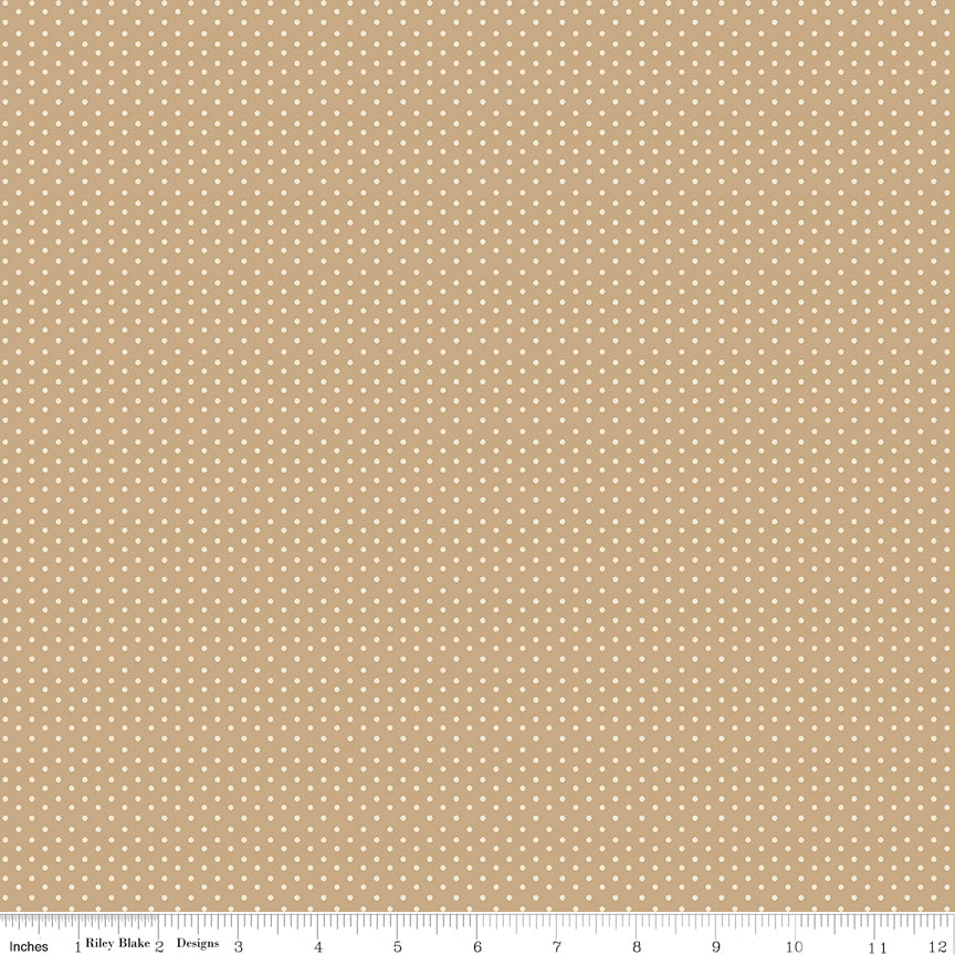 Dotty Straw WN18962 fabric shown with an inch ruler for scale