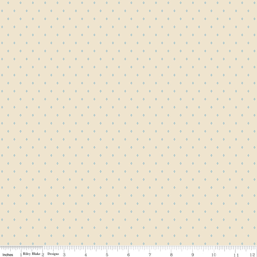 Diamond Cream WN18963 fabric shown with an inch ruler for scale