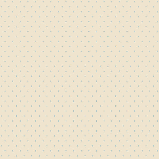 Diamond Cream WN18963 woven fabric with small muted diamond motifs on a cream ground