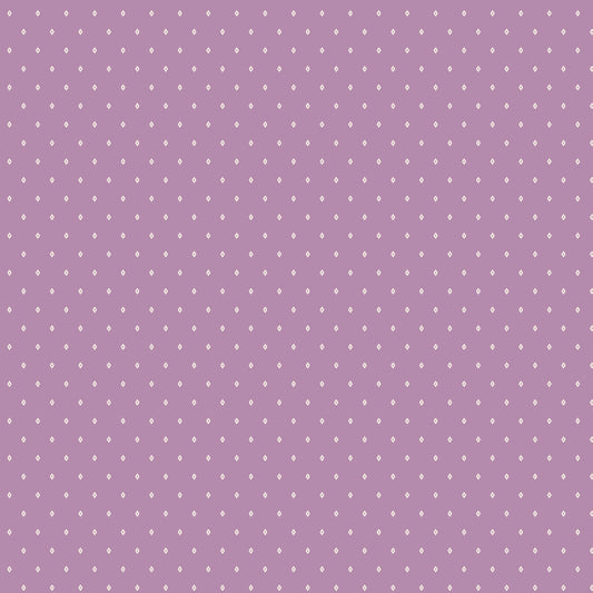 Diamond Crocus WN18963 woven fabric with cream diamonds on a lavender-purple ground