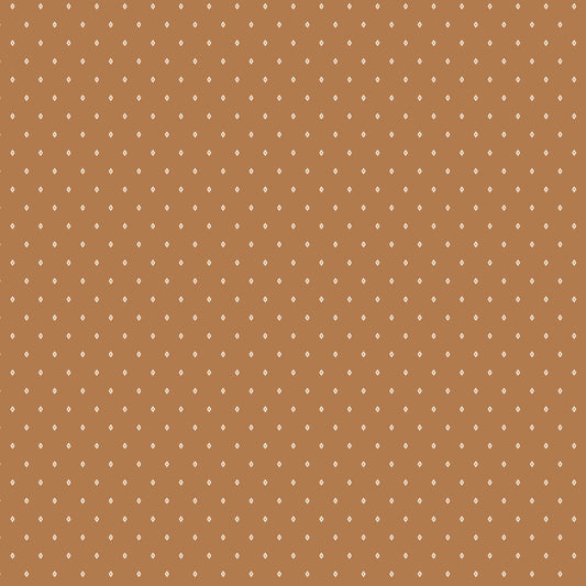Diamond Ginger WN18963 woven fabric with cream diamonds on a ginger-brown ground