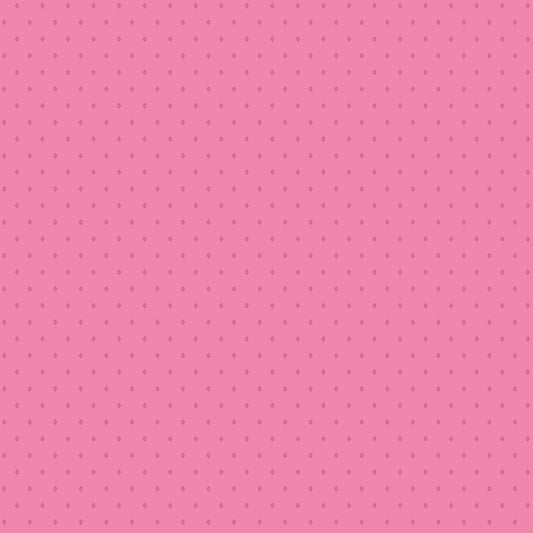 Diamond Hibiscus WN18963 woven fabric with darker pink diamonds on a bright pink ground