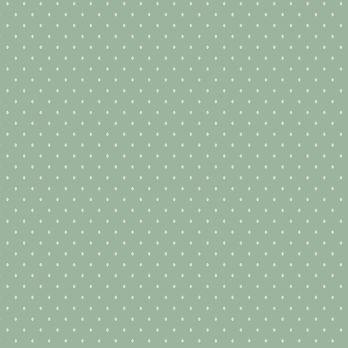 Diamond Meadow WN18963 woven fabric with cream diamonds on a sage-green ground