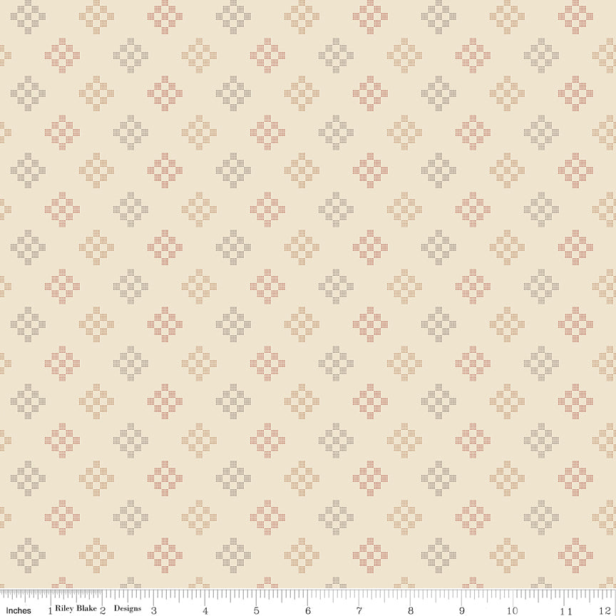 Fall WN18964 woven fabric shown with an inch ruler for scale