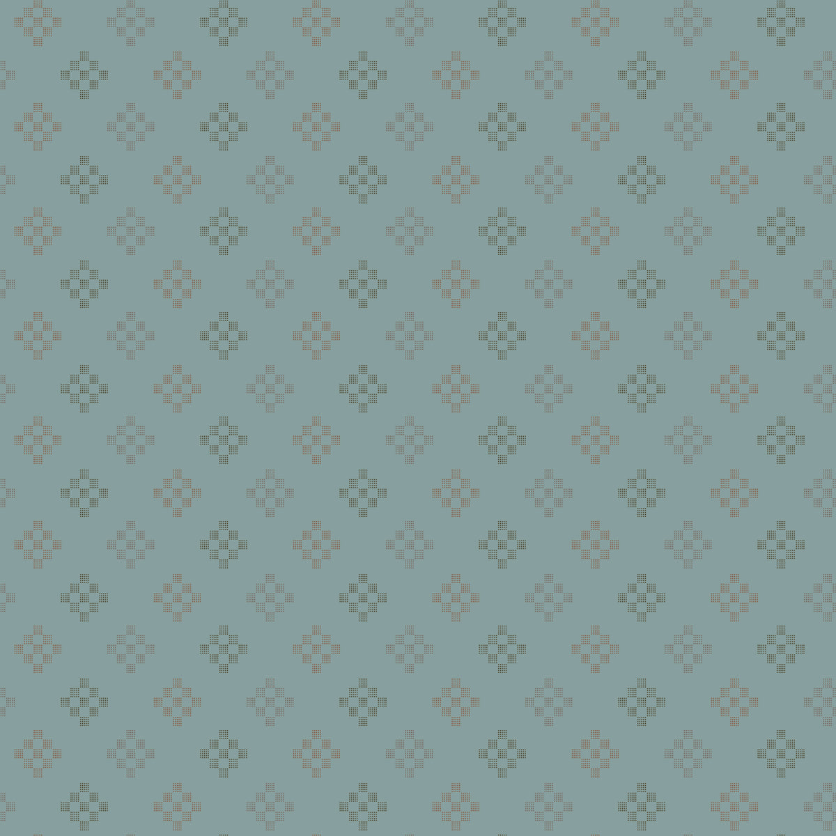 Patchwork Lodgepole WN18964 woven fabric with geometric cross motifs on a blue-green ground