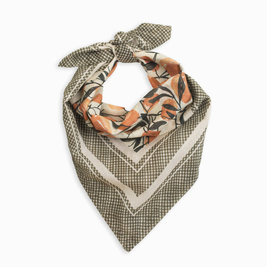 Flowerie - Flutterby Bandana | Orchard - Olive & Peach