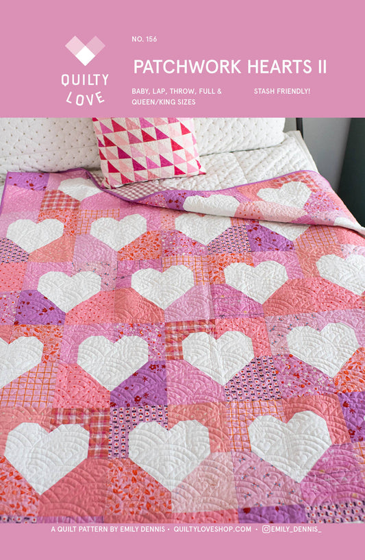 Quilty Love - Patchwork Hearts II PRINTED Quilt Pattern