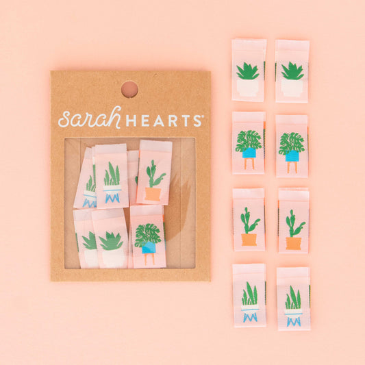 Houseplants Multipack | Sewing Woven Clothing Sarah Hearts Label Tags