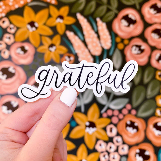 Elyse Breanne Design - Grateful Sticker 3.5x1.25in