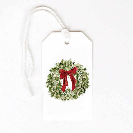 emily lex studio - Red bow wreath gift tags