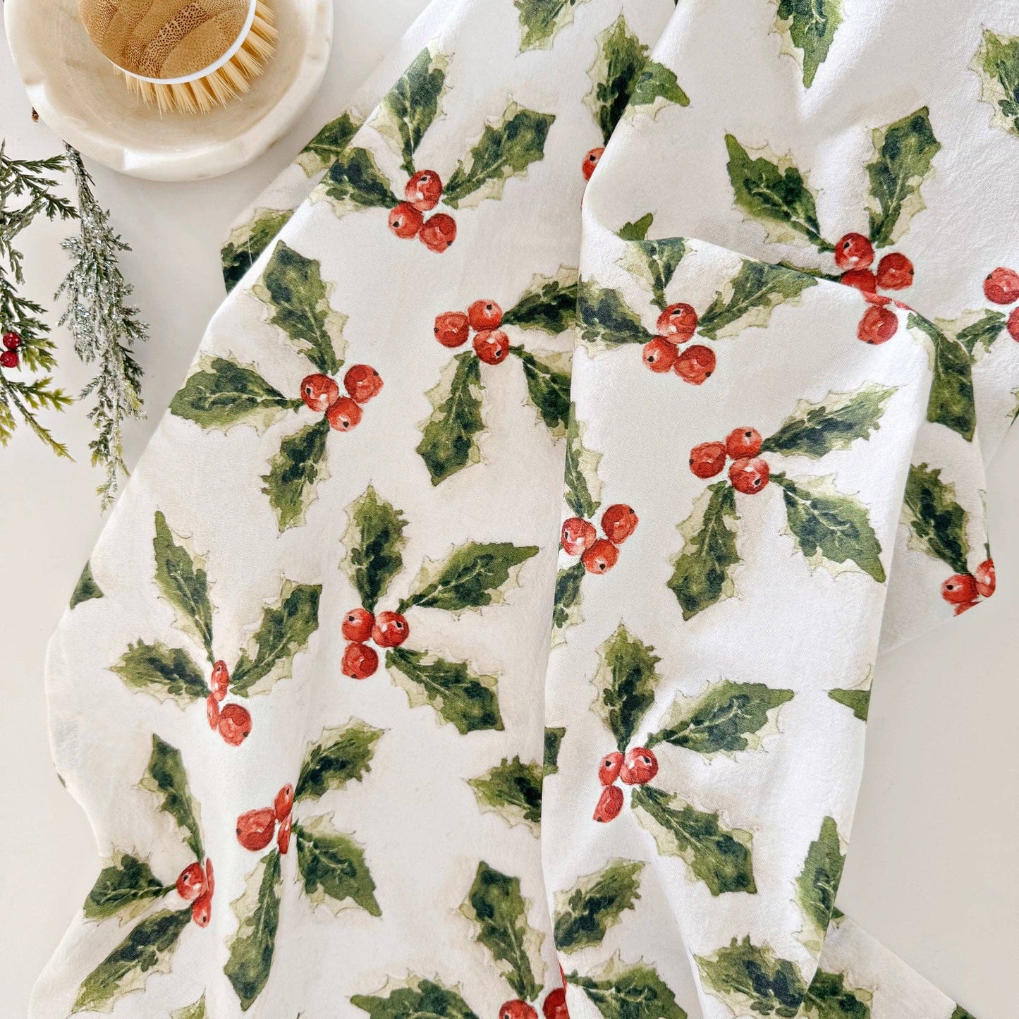 emily lex studio - Holly berry tea towel