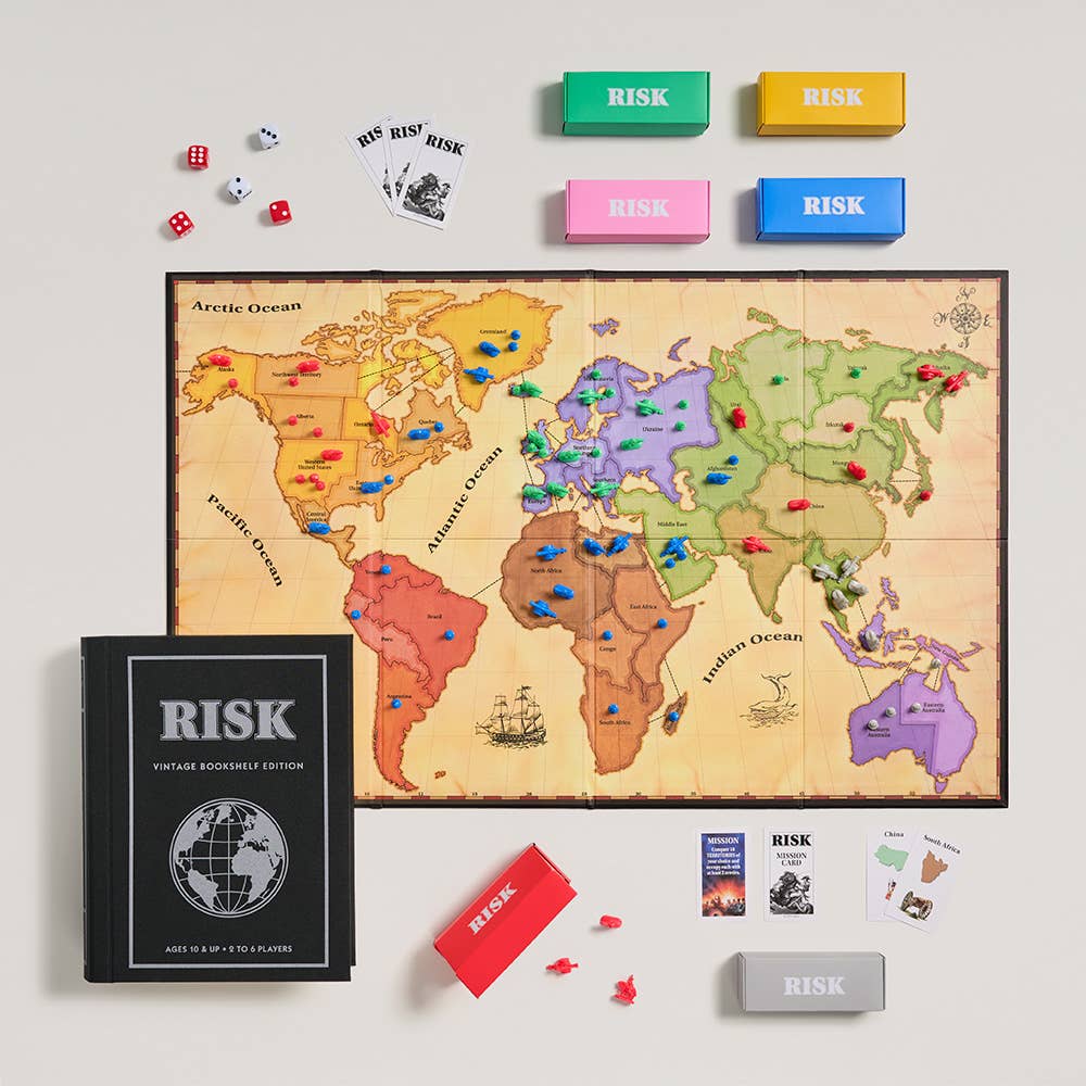 WS Game Company - Vintage Bookshelf Assortment: Guess Who?, Risk, Trouble