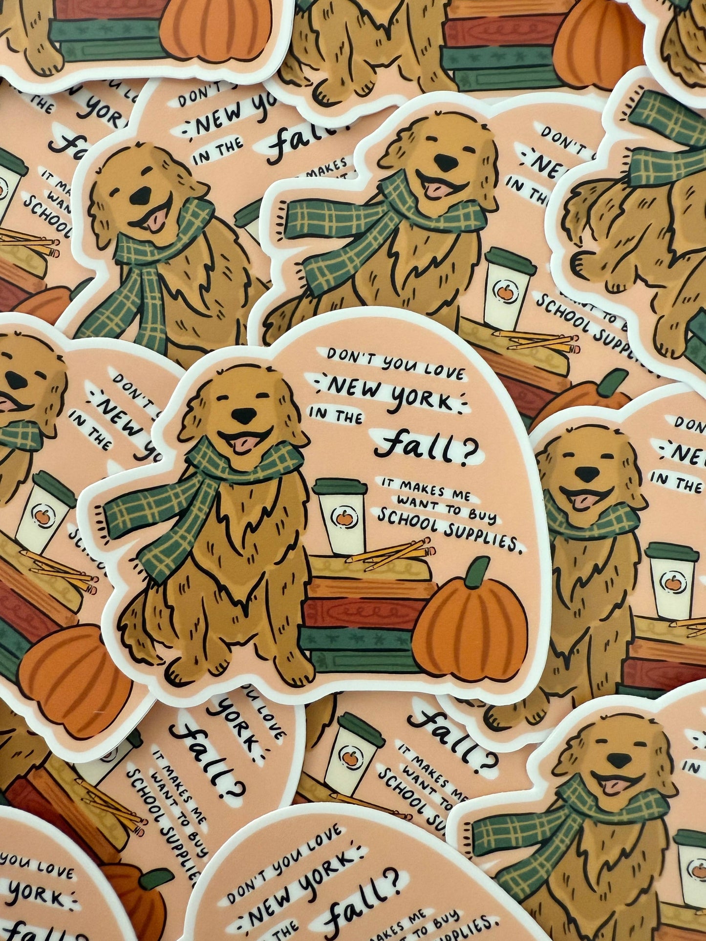 Makerie Day - You've Got Mail | Golden Retriever Fall Sticker