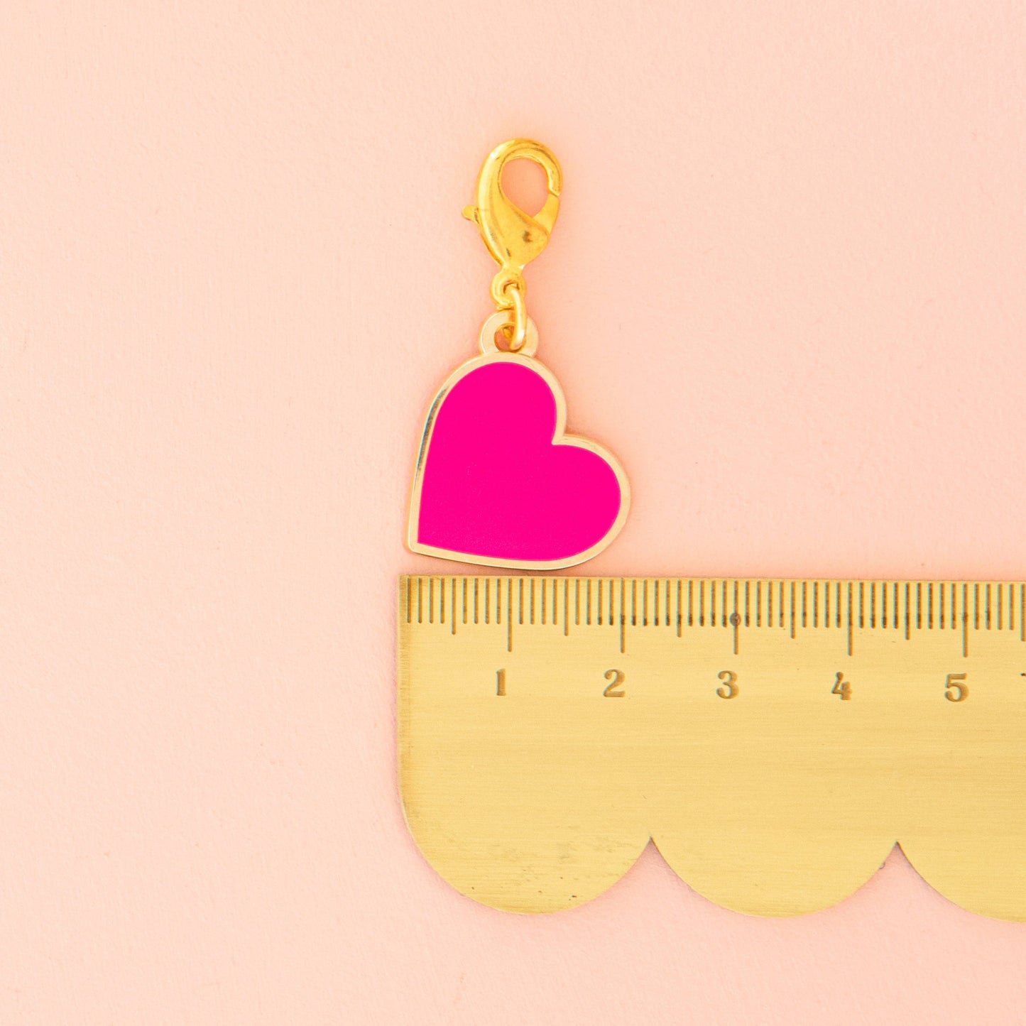 Sarah Hearts - Pink Heart Removable Zipper Charm