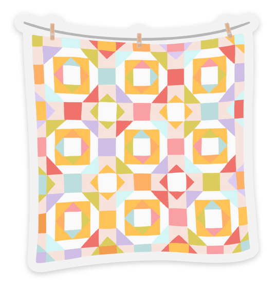 Elyse Breanne Design - Clear Quilt Sticker 2.7x2.9in