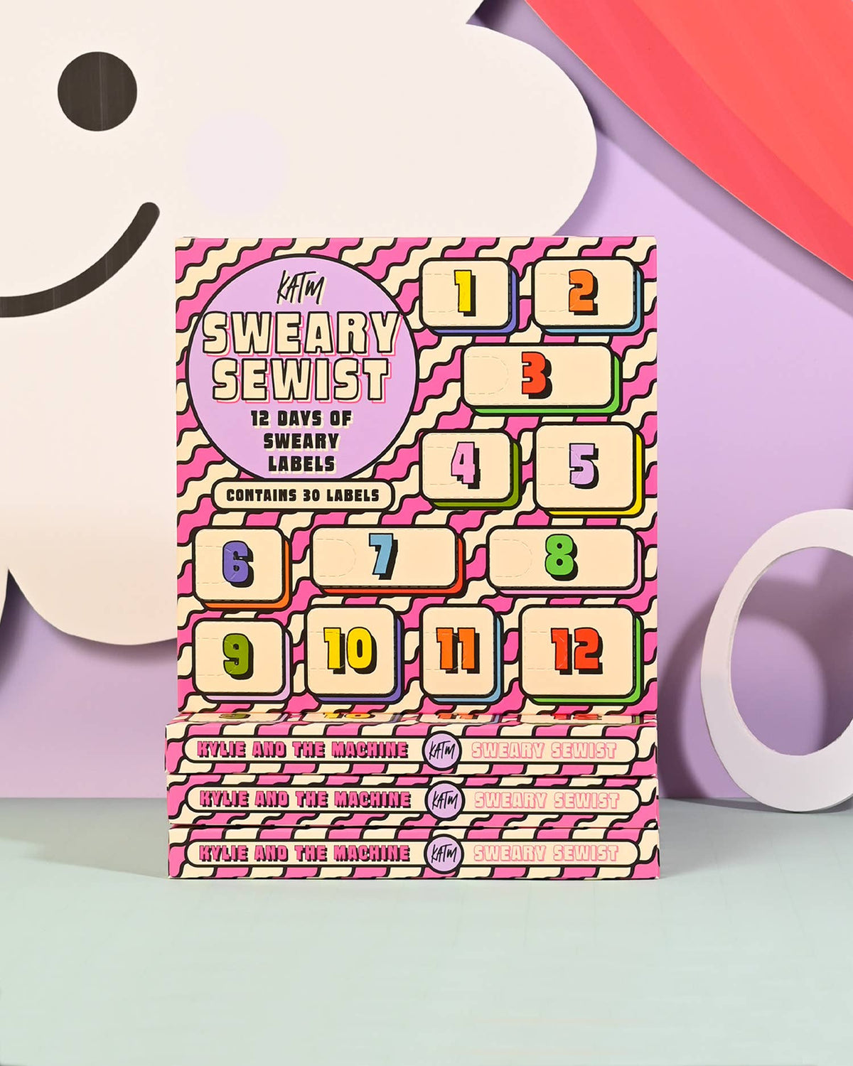 PRE-ORDER | Kylie and the Machine | Sweary Sewist 12-Day Advent Calendar | 30 Woven Sewing Labels