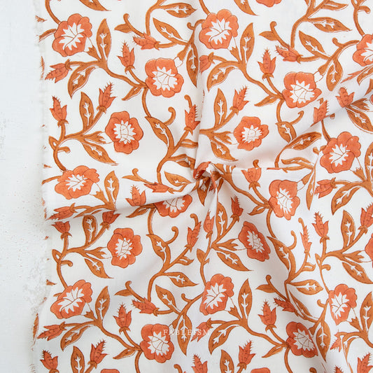 Trumpet Vines in Sienna | Indian Block Print Cottage | Fableism