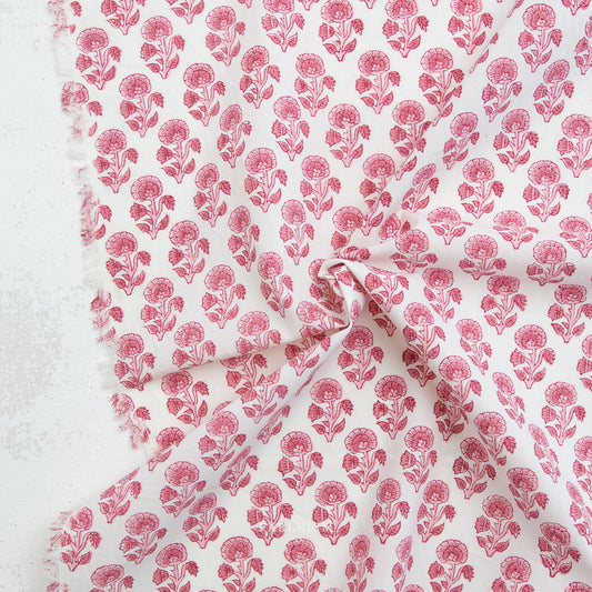 Stamp Floral in Pink | Indian Block Print Cottage | Fableism