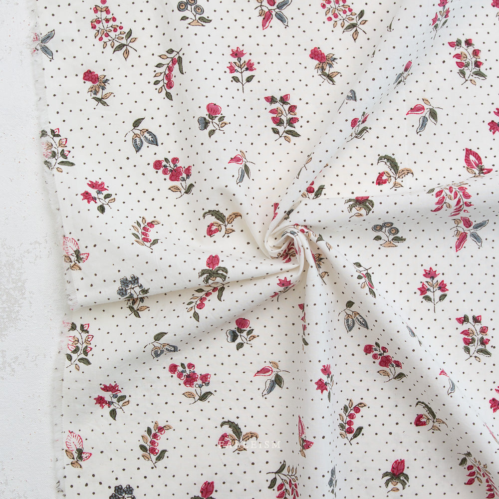 Dottie Floral in Cream | Indian Block Print Cottage | Fableism