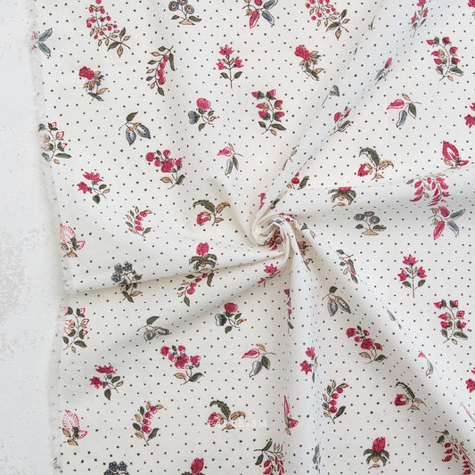 Dottie Floral in Cream | Indian Block Print Cottage | Fableism