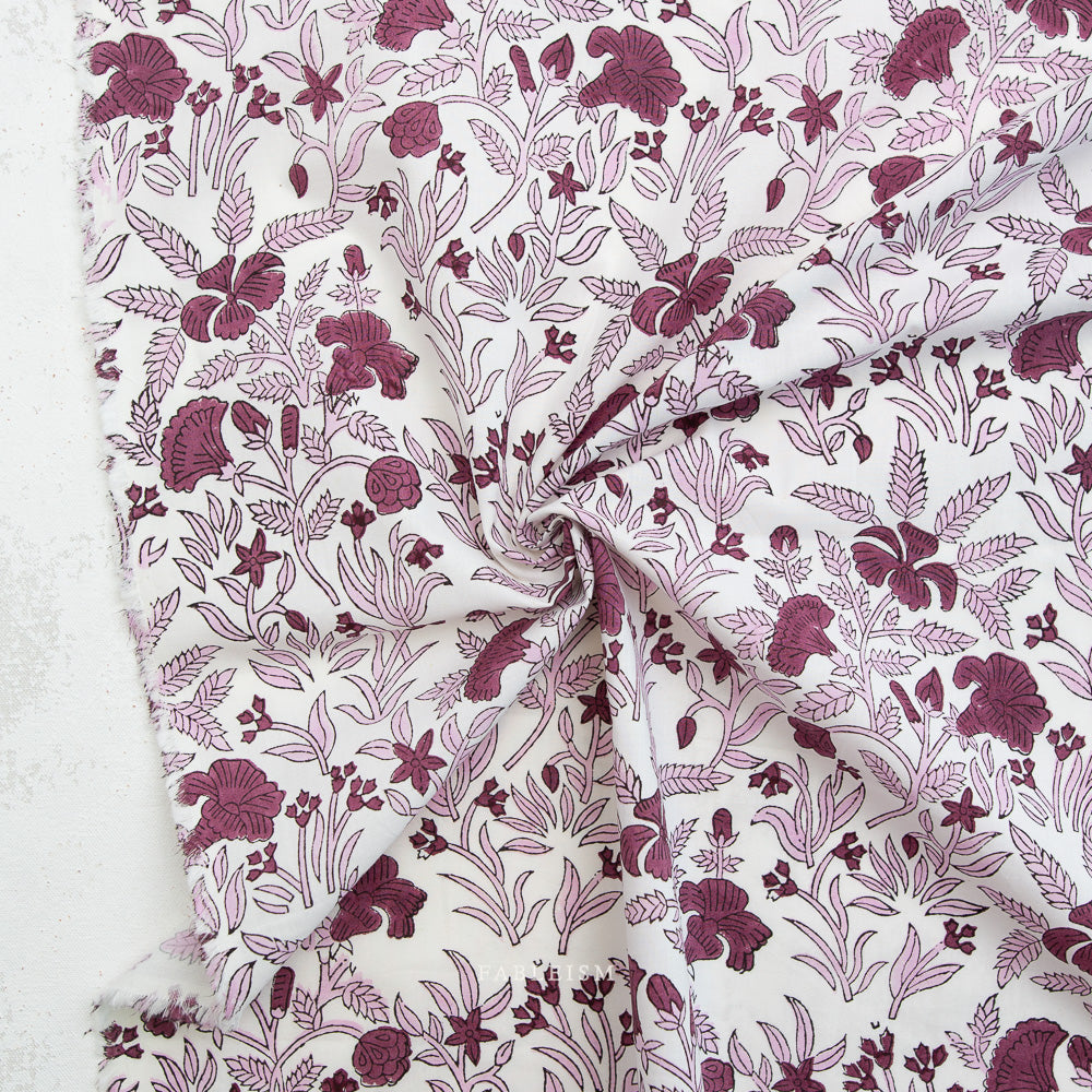 Cozy Floral in Purple | Indian Block Print Cottage | Fableism