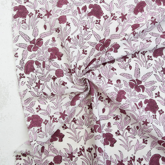 Cozy Floral in Purple | Indian Block Print Cottage | Fableism