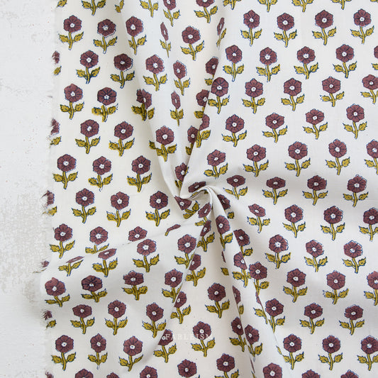 Flowerling in Eggplant | Indian Block Print Cottage | Fableism