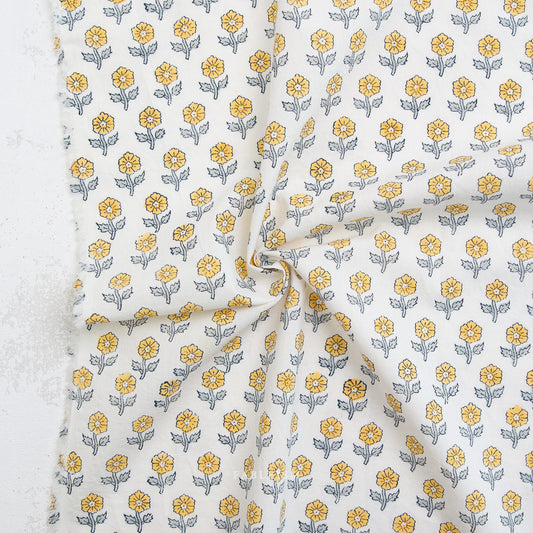 Flowerling in Yellow | Indian Block Print Cottage | Fableism