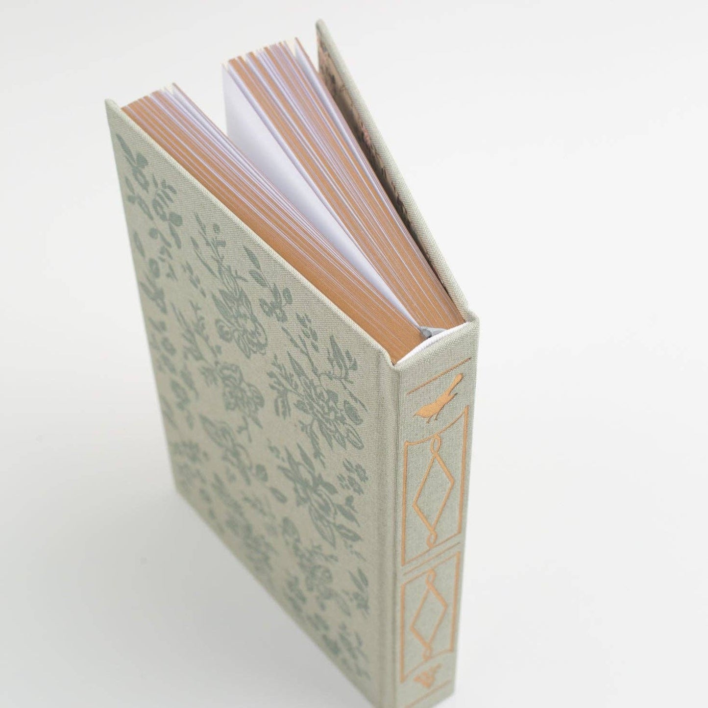 Flowerie - Daydreamer Linen Sketchbook - Embossed Green Floral Journal