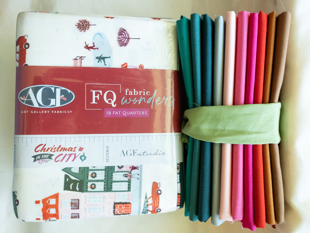 Christmas in the City coordinating solids fabric bundle
